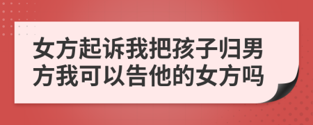 女方起诉我把孩子归男方我可以告他的女方吗