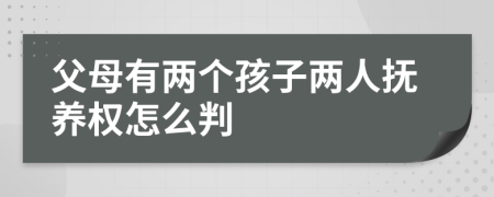 父母有两个孩子两人抚养权怎么判