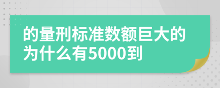 的量刑标准数额巨大的为什么有5000到