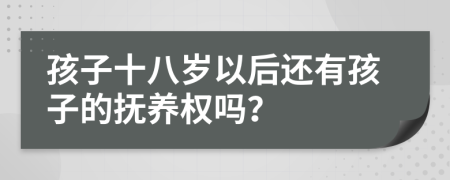 孩子十八岁以后还有孩子的抚养权吗？