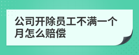 公司开除员工不满一个月怎么赔偿