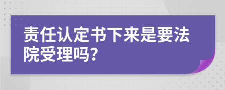 责任认定书下来是要法院受理吗？