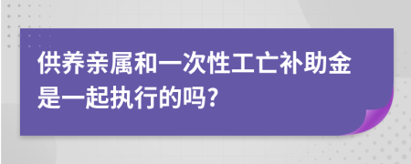 供养亲属和一次性工亡补助金是一起执行的吗?