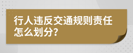 行人违反交通规则责任怎么划分？