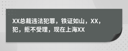 XX总裁违法犯罪，铁证如山，XX，犯，拒不受理，现在上海XX