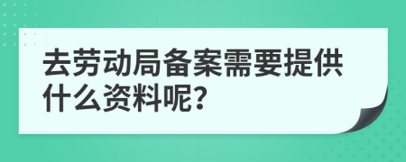 去劳动局备案需要提供什么资料呢？