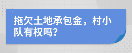 拖欠土地承包金，村小队有权吗？