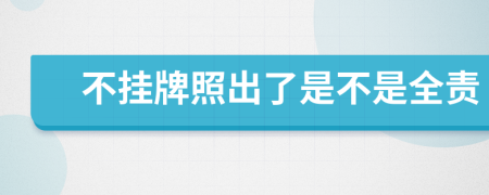 不挂牌照出了是不是全责