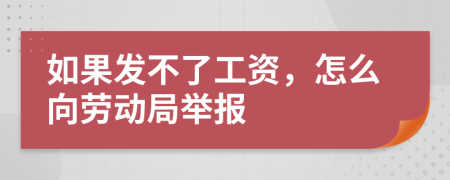 如果发不了工资，怎么向劳动局举报