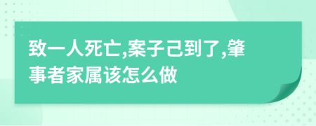 致一人死亡,案子己到了,肇事者家属该怎么做