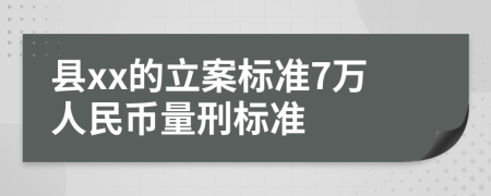 县xx的立案标准7万人民币量刑标准