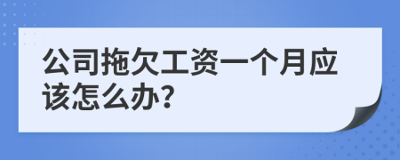 公司拖欠工资一个月应该怎么办？