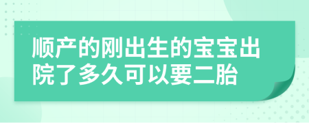 顺产的刚出生的宝宝出院了多久可以要二胎