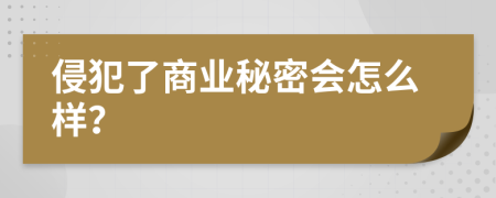 侵犯了商业秘密会怎么样？