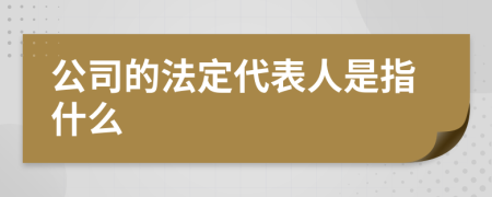 公司的法定代表人是指什么