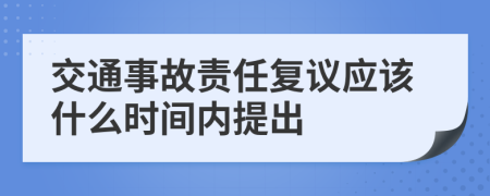 交通事故责任复议应该什么时间内提出
