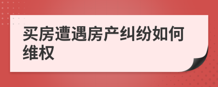 买房遭遇房产纠纷如何维权