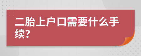 二胎上户口需要什么手续？