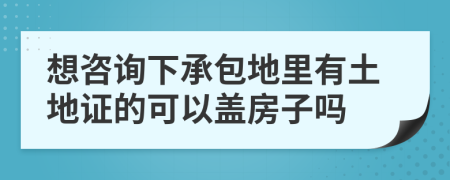 想咨询下承包地里有土地证的可以盖房子吗
