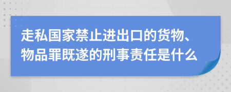 走私国家禁止进出口的货物、物品罪既遂的刑事责任是什么