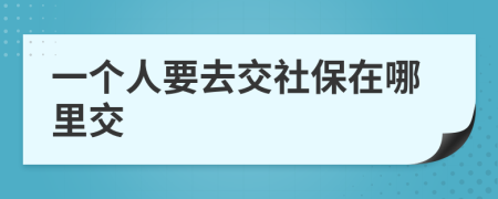 一个人要去交社保在哪里交