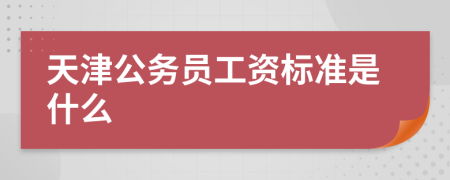 天津公务员工资标准是什么