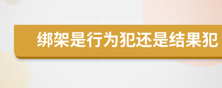 绑架是行为犯还是结果犯