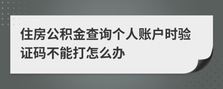 住房公积金查询个人账户时验证码不能打怎么办