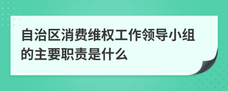 自治区消费维权工作领导小组的主要职责是什么