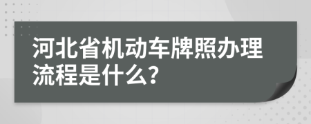 河北省机动车牌照办理流程是什么？