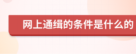 网上通缉的条件是什么的