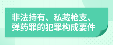 非法持有、私藏枪支、弹药罪的犯罪构成要件