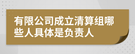 有限公司成立清算组哪些人具体是负责人