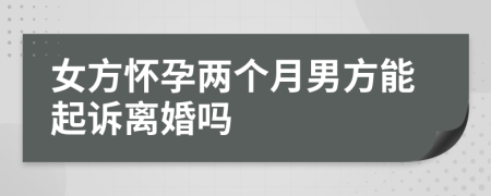 女方怀孕两个月男方能起诉离婚吗