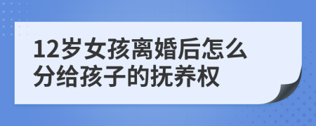 12岁女孩离婚后怎么分给孩子的抚养权