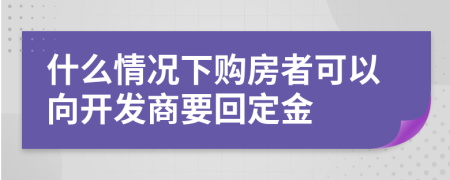 什么情况下购房者可以向开发商要回定金