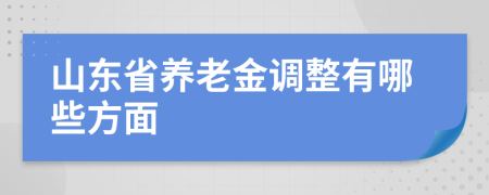 山东省养老金调整有哪些方面