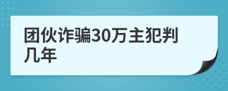 团伙诈骗30万主犯判几年