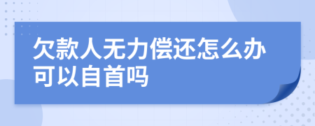 欠款人无力偿还怎么办可以自首吗