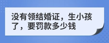 没有领结婚证，生小孩了，要罚款多少钱