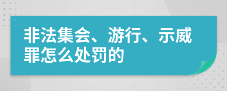 非法集会、游行、示威罪怎么处罚的