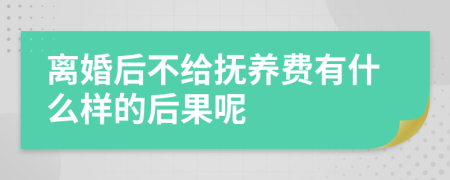 离婚后不给抚养费有什么样的后果呢