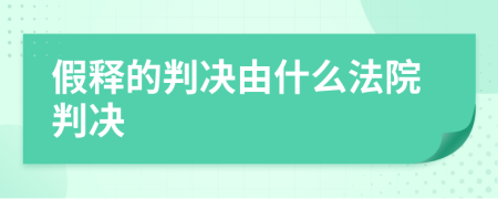 假释的判决由什么法院判决