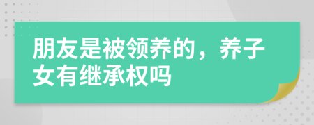 朋友是被领养的，养子女有继承权吗