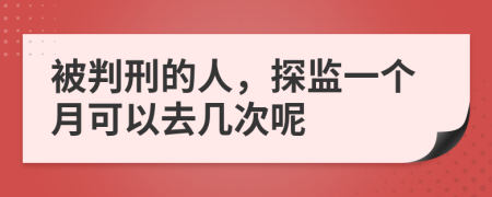 被判刑的人，探监一个月可以去几次呢