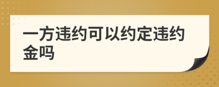 一方违约可以约定违约金吗
