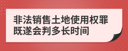 非法销售土地使用权罪既遂会判多长时间