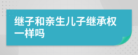 继子和亲生儿子继承权一样吗