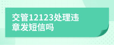 交管12123处理违章发短信吗