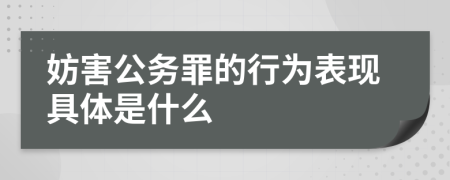 妨害公务罪的行为表现具体是什么